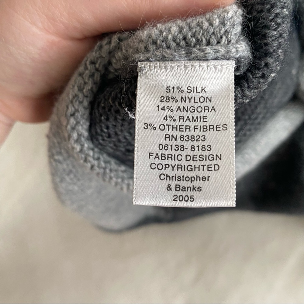 Gray Patterned Grandpa Sweater - image 6